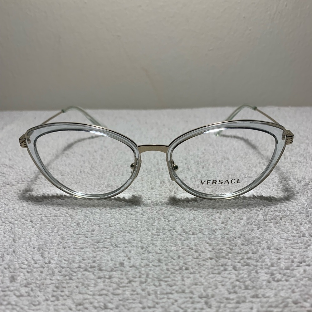 Versace 1244 1405 Clear Cats Eye Eyeglasses